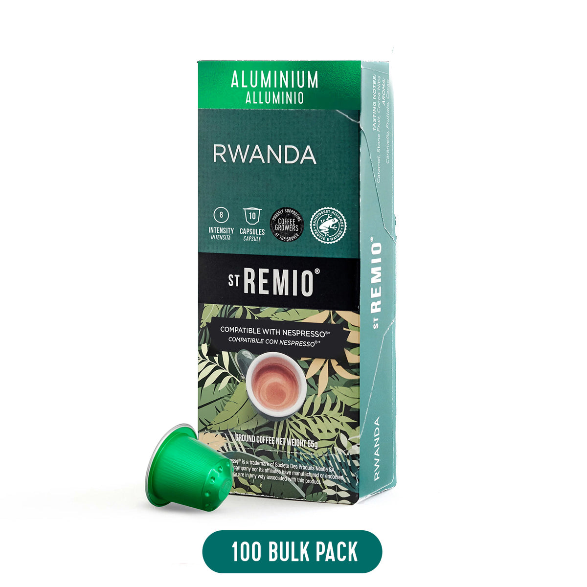 RWANDA - Nespresso ®* Aluminium Compatible Capsules x 100 Pack